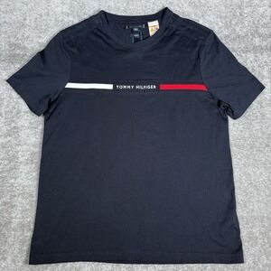 Tommy Hilfiger‎ Adaptive Collection Shirt Men's XL Blue Short Sleeve Preppy Neck